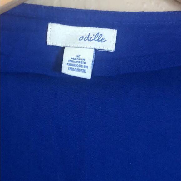 Anthropologie Odille Blue Long Ruffle Top - Picture 5 of 7